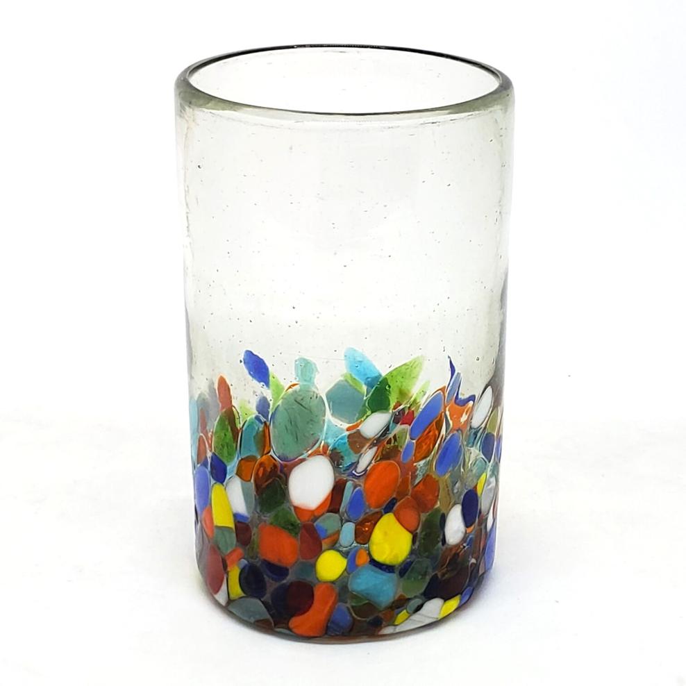 Estilo Confeti / Juego de 6 vasos grandes 'Cristal & Confeti' / Deje entrar a la primavera en su casa con ste colorido juego de vasos. El decorado con vidrio multicolor los hace resaltar en cualquier lugar.